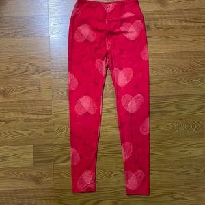 LuLaroe red heart child/girls leggings size 10/12 soft